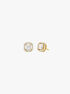 michael kors 14k gold plated sterling silver asscher cut stud earrings