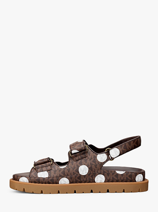 michael kors holland polka dot signature logo sandal