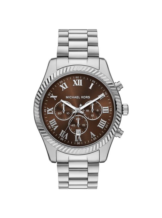 Oversized Lexington Silver-Tone Watch michael kors oversized lexington silver tone watch