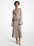 Ribbed Stretch Cashmere Flare-Sleeve Dress michael kors ribbed stretch cashmere flare sleeve dress