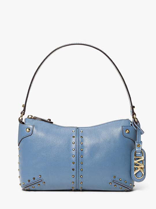 michael kors astor large studded leather shoulder bag