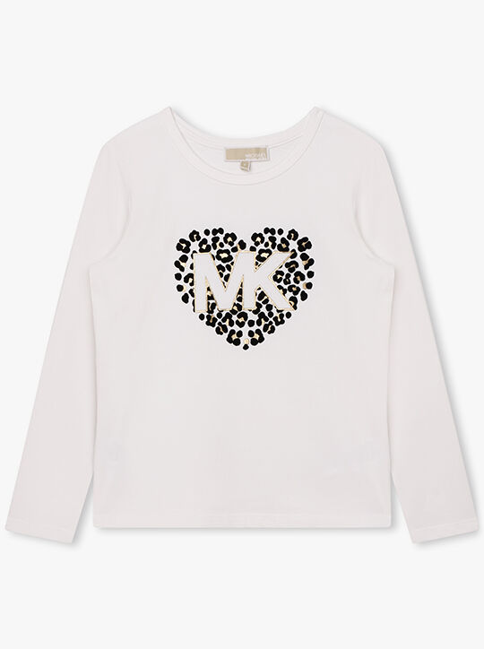 Heart Logo Stretch Cotton Long-Sleeve T-Shirt michael kors heart logo stretch cotton long sleeve t shirt