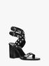 michael kors irene studded leather block heel sandal