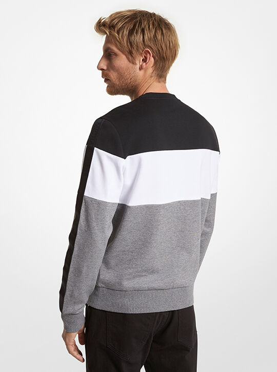 Color Block Striped Stretch Cotton Sweatshirt michael kors color block striped stretch cotton sweatshirt