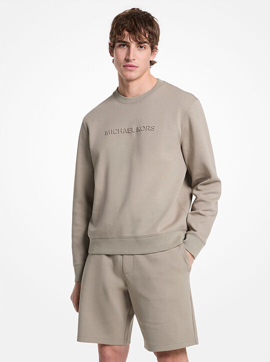 michael kors logo embossed cotton blend sweater