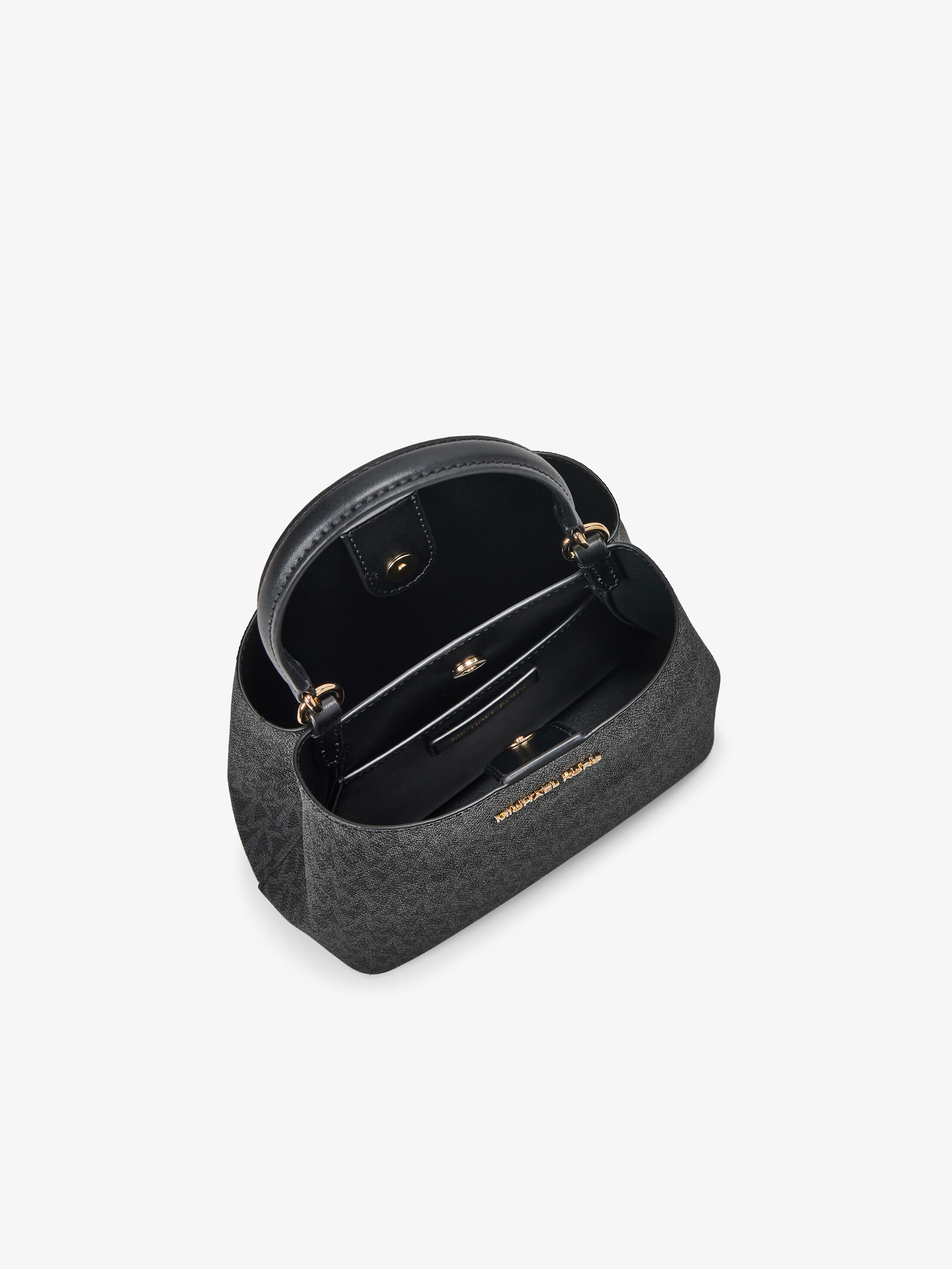 Pratt Small Signature Logo Shoulder Bag, BLACK | Michael Kors KWT