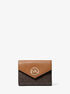 michael kors carmen medium logo and leather tri fold envelope wallet