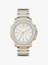 Oversized Prescott Two-Tone Watch michael kors oversized prescott two tone watch