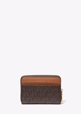 michael kors jet set small signature logo zip around card case