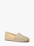 michael kors kendrick metallic signature logo and leather slip on espadrille
