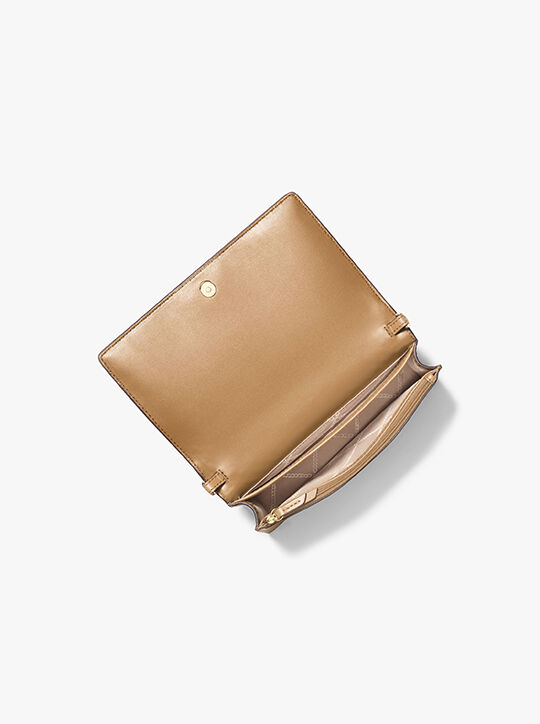 michael kors jet set medium woven leather crossbody bag