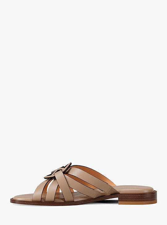 Erika Leather Slide Sandal michael kors erika leather slide sandal