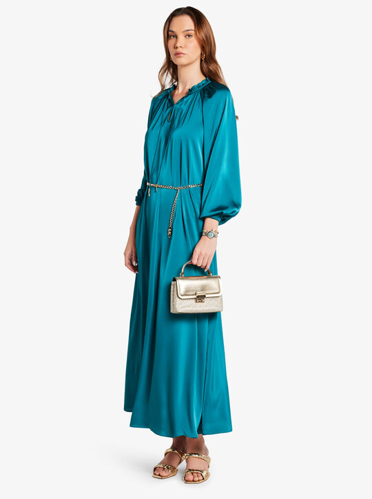 michael kors satin belted maxi dress