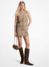 michael kors suede fringed mini dress