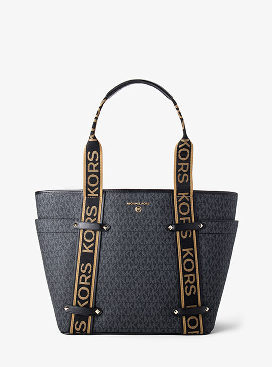 Maeve Large Logo Tote Bag, BLACK | Michael Kors KWT