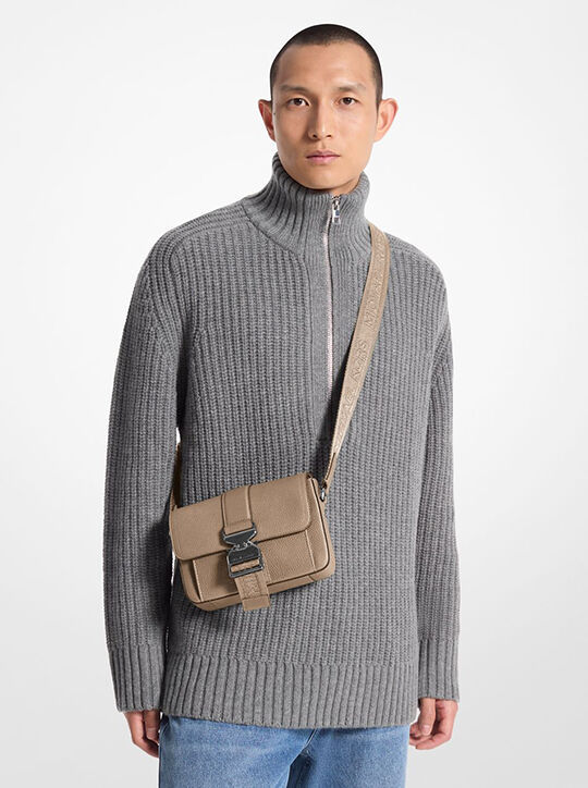 michael kors hudson pebbled leather crossbody bag