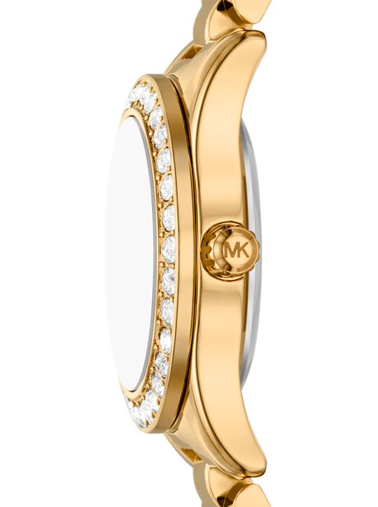 Lexington Brushed Gold-Tone Watch Gift Set michael kors lexington brushed gold tone watch gift set