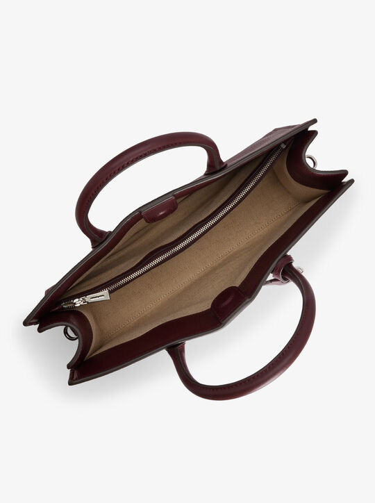 michael kors حقيبة سكارليت متوسطة الحجم من الجلد اللامع بنقشة جلد التمساح