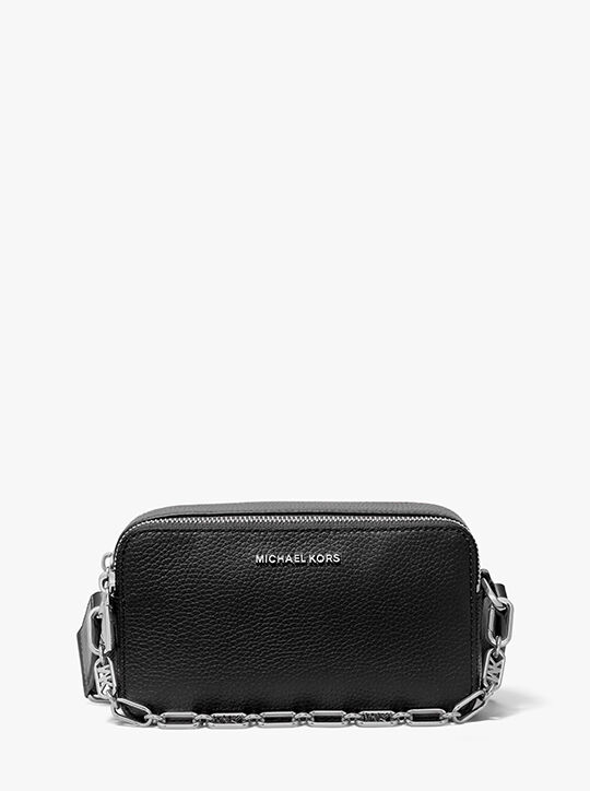 michael kors jet set small pebbled leather double zip camera bag