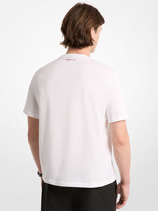 michael kors circle logo cotton jersey t shirt