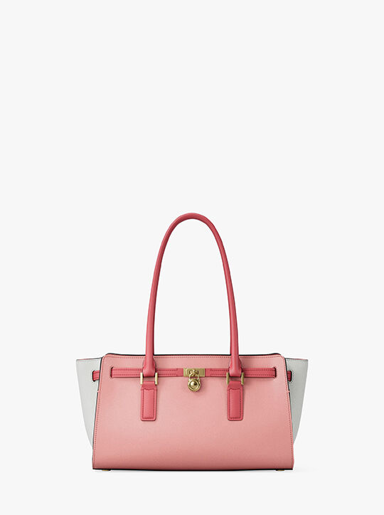 Hamilton Moderne Small Color-Blocked Leather Satchel michael kors hamilton moderne small color blocked leather satchel