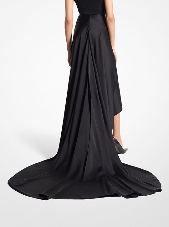 michael kors satin charmeuse skirt with train