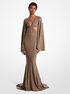 Hand-Embroidered Sequin Stretch Matte Jersey Fishtail Gown michael kors hand embroidered sequin stretch matte jersey fishtail gown