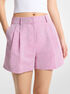 michael kors pleated linen and cotton shorts