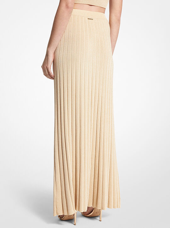 Metallic Ribbed Knit Skirt michael kors metallic ribbed knit skirt