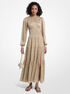 Printed Smocked Georgette Maxi Dress michael kors printed smocked georgette maxi dress