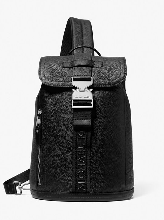 michael kors hudson leather aviator sling pack