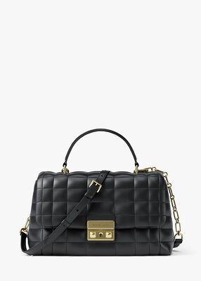michael kors tribeca medium quilted leather satchel