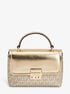 michael kors tribeca extra small metallic signature logo convertible crossbody bag