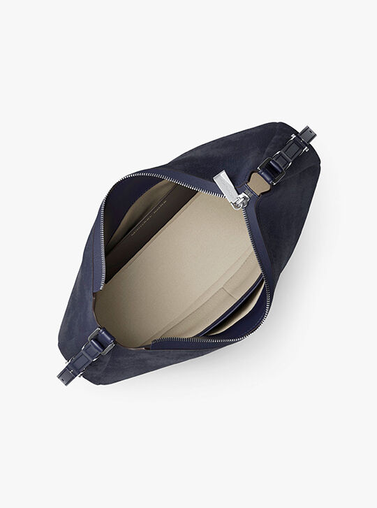 Nolita Medium Nubuck Shoulder Bag, MIDNIGHT | Michael Kors KWT