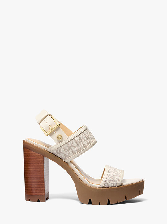 Holland Signature Logo Platform Sandal michael kors holland signature logo platform sandal