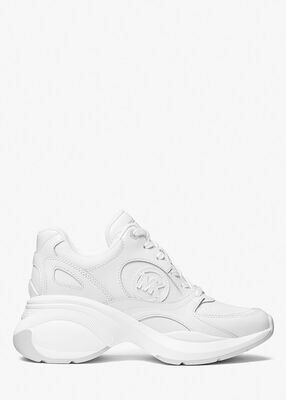 michael kors حذاء زوما الرياضي المصنوع من الجلد والشبك