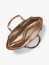 michael kors taryn large signature logo and leather tote bag