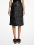 michael kors hand embroidered floral plong  leather skirt