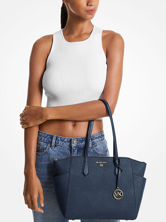 Marilyn Medium Saffiano Leather Tote Bag michael kors marilyn medium saffiano leather tote bag