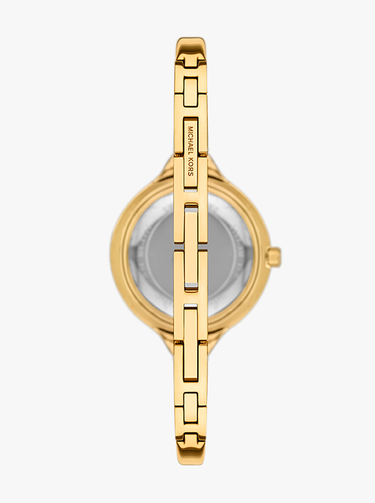 michael kors izzy three hand gold tone watch