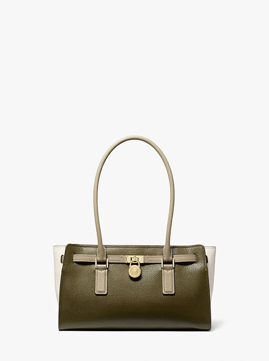Hamilton Moderne Small Color-Blocked Leather Satchel michael kors hamilton moderne small color blocked leather satchel