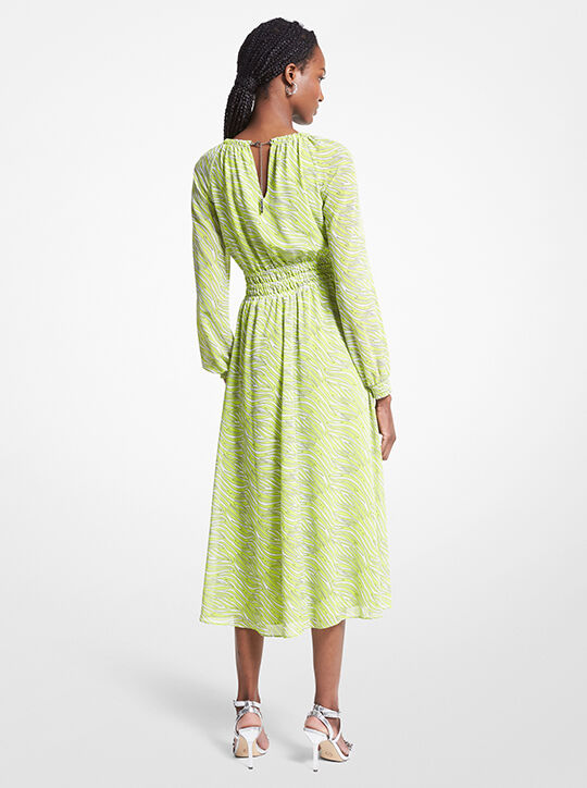 Zebra Print Georgette Midi Dress michael kors zebra print georgette midi dress