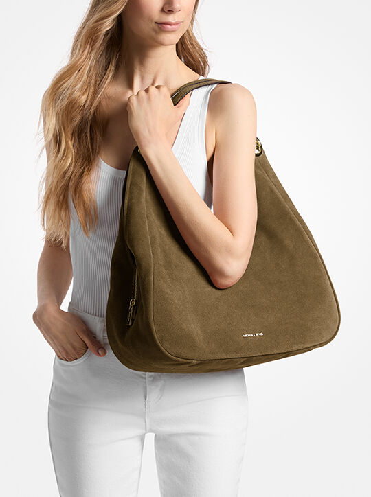 Ellie Large Suede Shoulder Bag michael kors ellie large suede shoulder bag