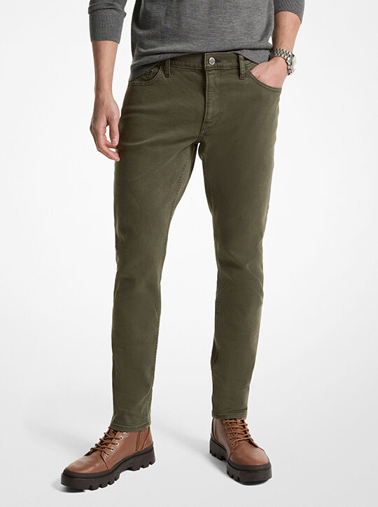 michael kors بنطال جينز قطني مطاطي بقصة ضيقة