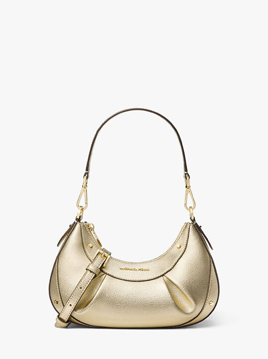 michael kors حقيبة إنزو صغيرة من الجلد المعدني قابلة للتحويل