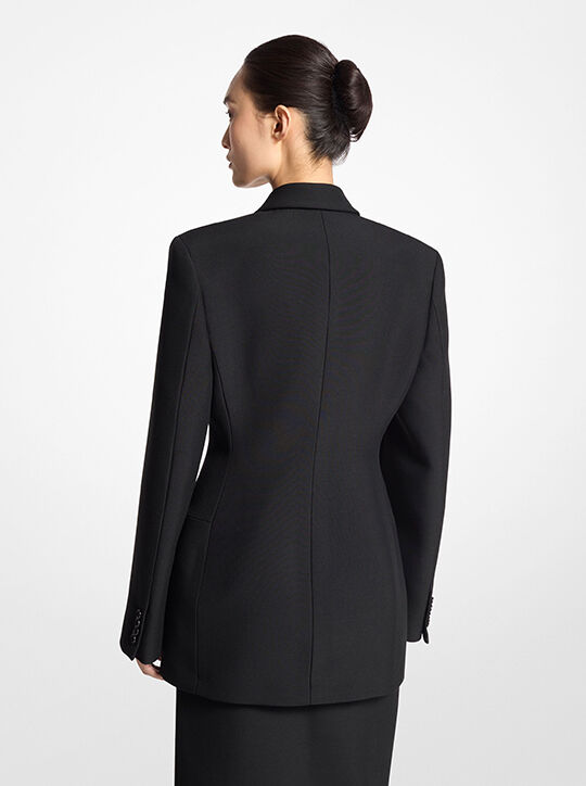 michael kors wool blend gabardine double breasted carved blazer