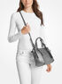 michael kors sullivan small metallic signature logo top zip tote bag