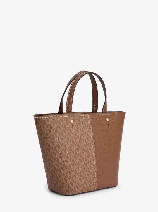 michael kors flora medium signature logo and pebbled leather crossbody bag