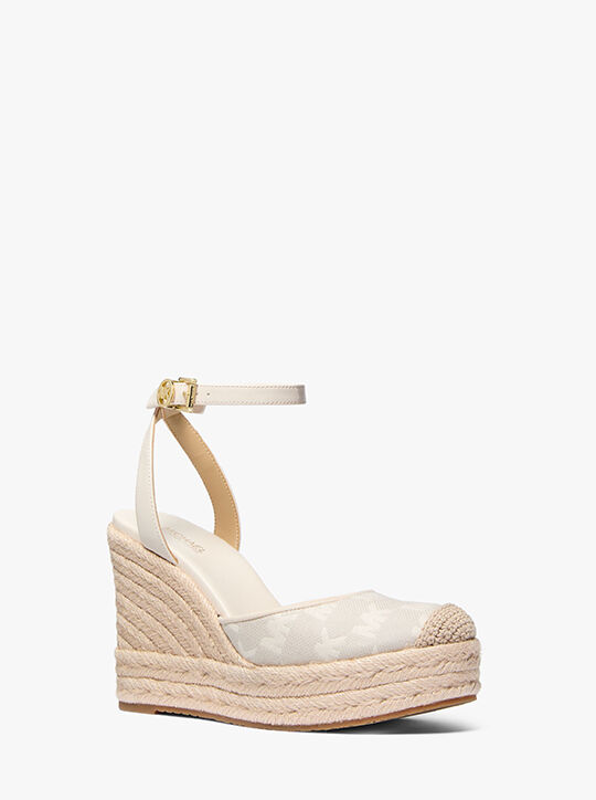 michael kors larissa logo jacquard espadrille wedge