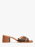 michael kors carson signature logo block heel sandal